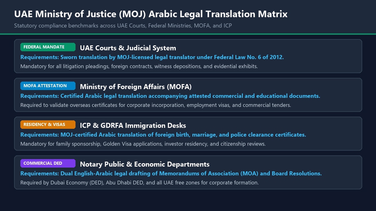 Arabic Legal Translation Near Me in UAE: Ministry of Justice Certified Document Services