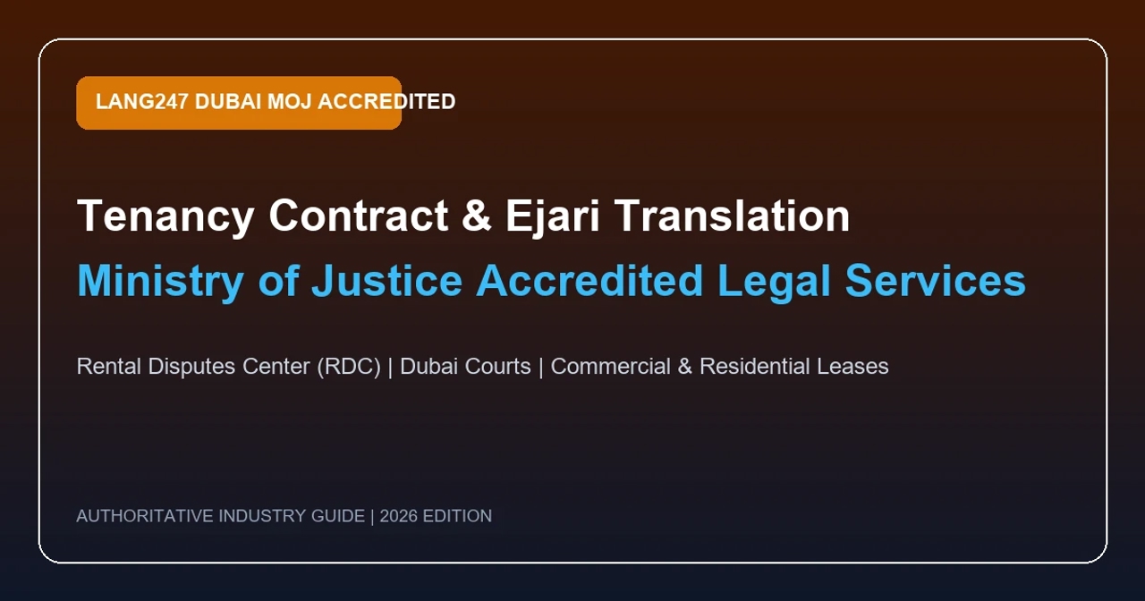 Tenancy Contract and Ejari Legal Translation in Dubai: MOJ Guide 2026