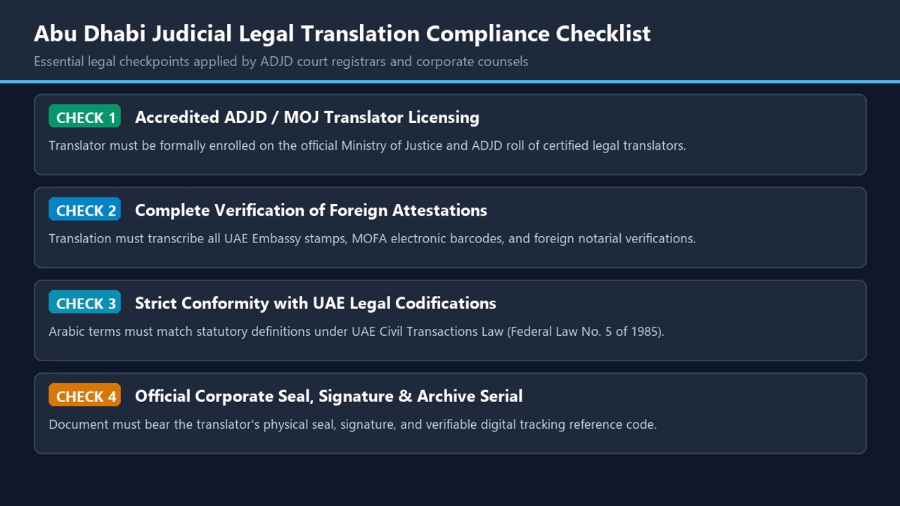 ADJD Sworn Legal Translation Authenticity Checklist and Verification Rubric